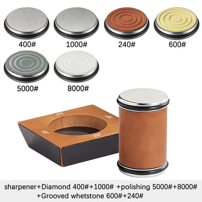 New Wooden【4 Angle】Rolling Knife Sharpener 15/18/20/22° Roller Sharpeners Professional Grinding System Diamond Sharpening Stone