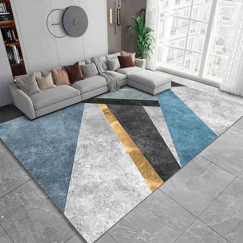 VIKAMA Nordic modern geometric large area anti-fouling crystal velvet carpet living room bedroom non-slip living room sofa Rugs