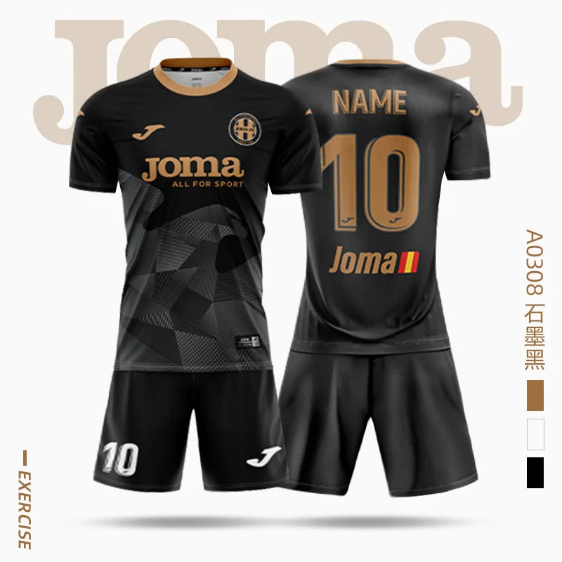 joma Homer soccer jersey short-sleeved shirt + shorts set 3DT T-shirt children's training uniform team match soccer jersey