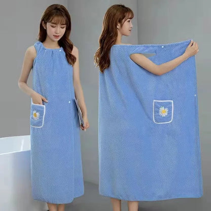 Wearable Bath Wrap Towel, Washable Bathrobe