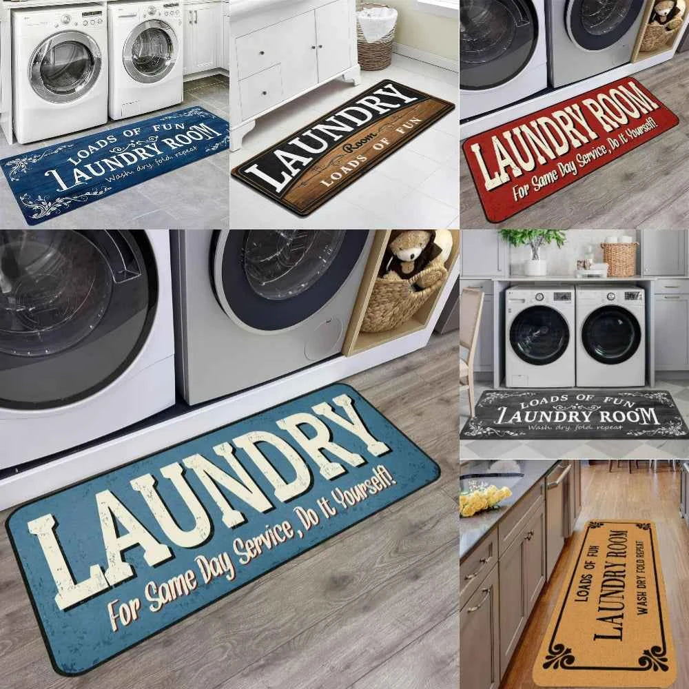 Machine-washable Laundry Room Mat Nonslip Kitchen Floor Mat Long Strip Mat Hallway Soft Rug Front Door Living Room Sofa Rug