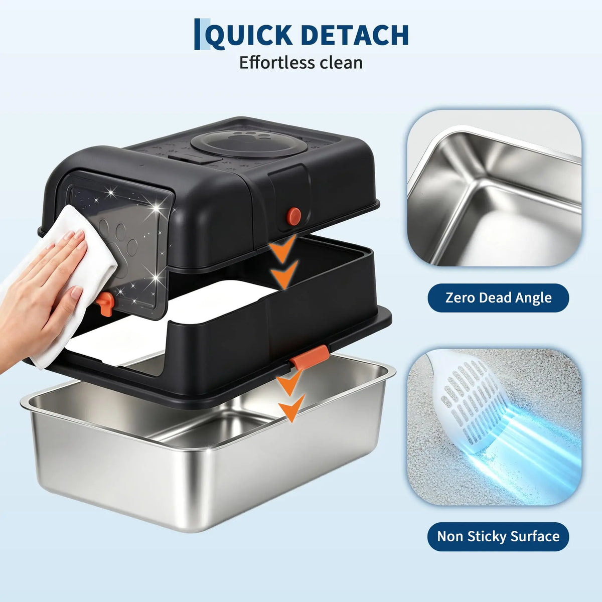 XL Metal Litter Box with Lid, Dog-Proof, High-Sided