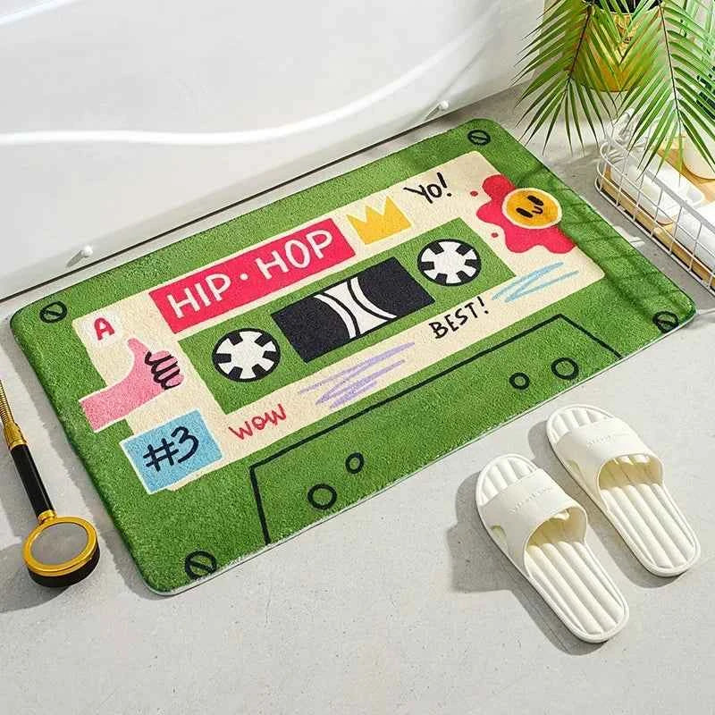 Cassette Music Tape Doormats Retro Classic Bath Mat Home Rug Non-Slip Carpet Bedroom Toilet Bathroom Kitchen Mats For Floor