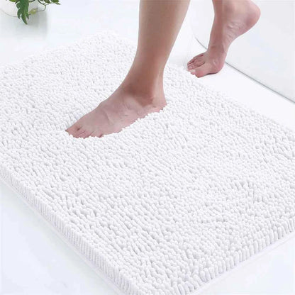 Olanly Chenille Bathroom Rug Extra Soft Shaggy Bath Mat Non-Slip Bathroom Floor Mat Water Absorbent Plush Microfiber Rugs Shower