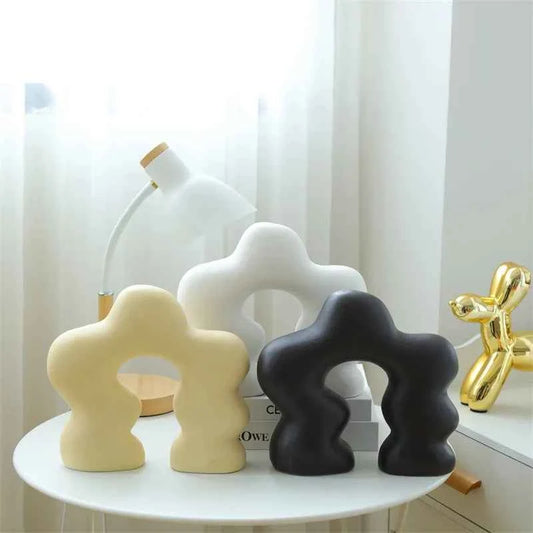 Classical Ceramic Ornaments Home Decor White and Black Decoration Nordic Special-shaped Modern Minimalist Ceramic