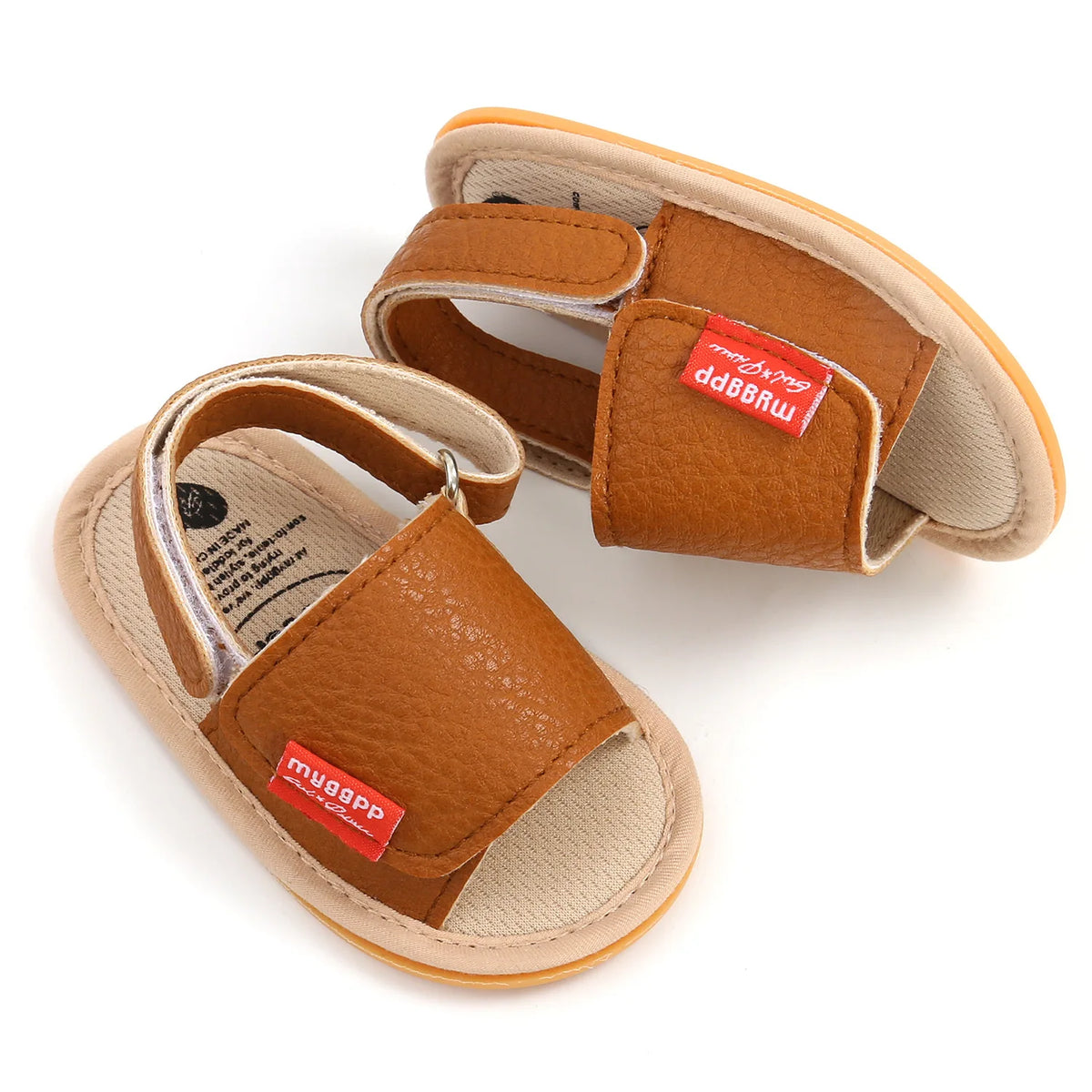 Classic Leather Baby Sandals Baby Boys Baby Girls Non-slip Solid Color Bow Baby Walking Soft Rubber Bottom Hundred Garden Shoes