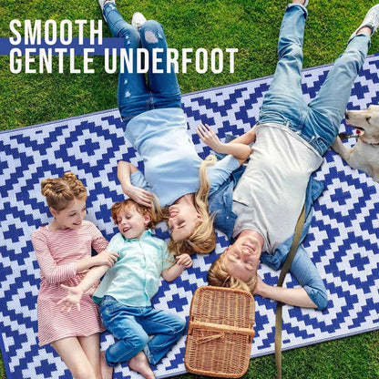 Kitinjoy Waterproof Outdoor Rug Plastic Straw Rug for Camping Family Picnic Balcony Rug Outside RV Mats Carpet For Deck Backyard