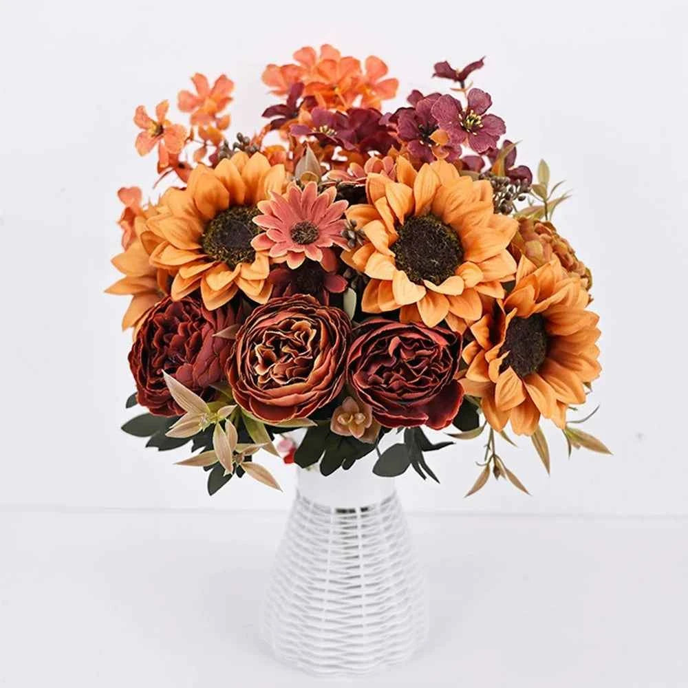 Simulated Flowers Autumn Sunflowers Sunflowers Wedding Home Fake Flowers Simulated Bouquet