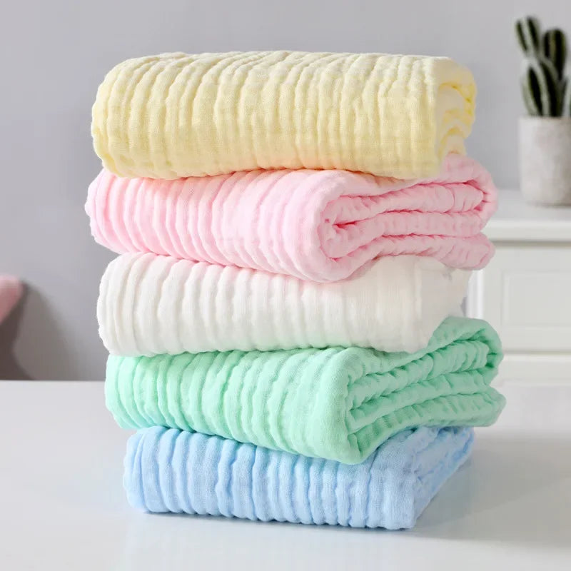 Pure Cotton Bubble 6 Layers Baby Bath Towel Kids Swaddle Wrap Bedding Muslin
