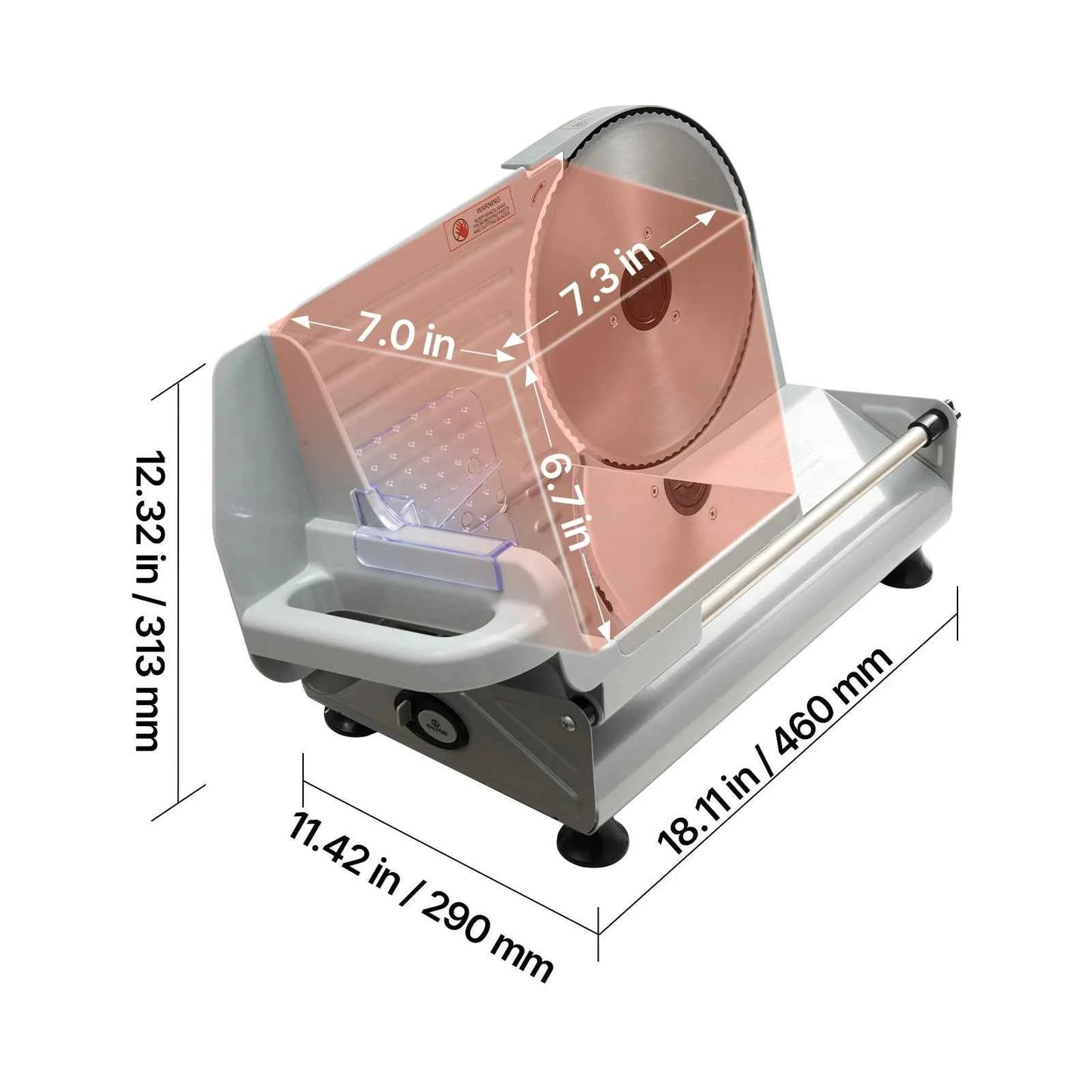 SucceBuy 6.7-10 inch Meat Slicer Electric Deli Slicer Machine with two SUS420 Blades Home Food-Slicer for Meat, Ham, Baguett