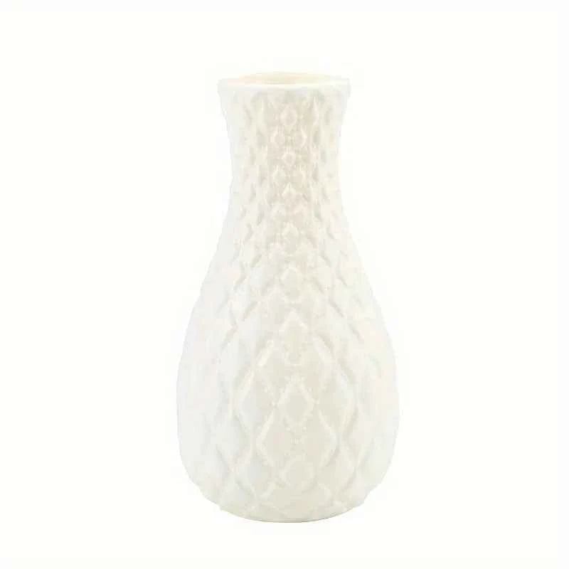 1pc Imitation Ceramic Plastic Vase, Suitable For Creative Flower Arrangement Decoration Of Rooms, Weddings, And Scenes