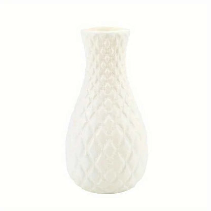 1pc Imitation Ceramic Plastic Vase, Suitable For Creative Flower Arrangement Decoration Of Rooms, Weddings, And Scenes