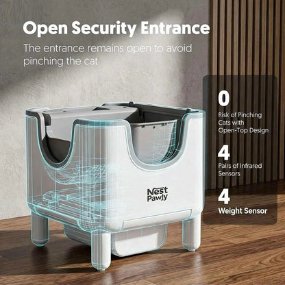 Self-Cleaning Automatic Cat Litter Box, Open Top