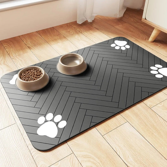 Tapis d'alimentation absorbant pour animaux de compagnie — Napperon antidérapant et imperméable pour gamelles de chien et de chat