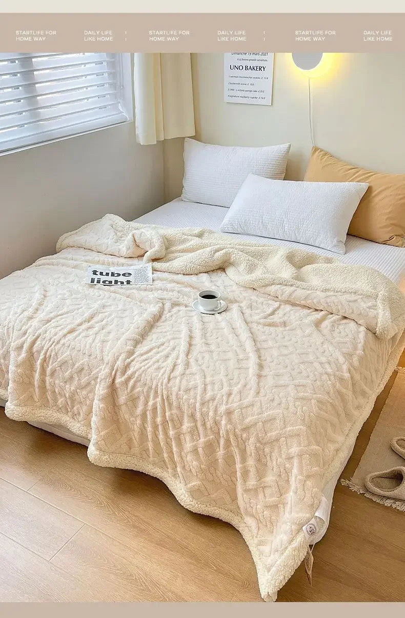 Tafu Flannel Double-layer Blanket Thick Sofa Office Nap Cover Blankets Student Dormitory Bed Sheets Air Conditioning Blankets