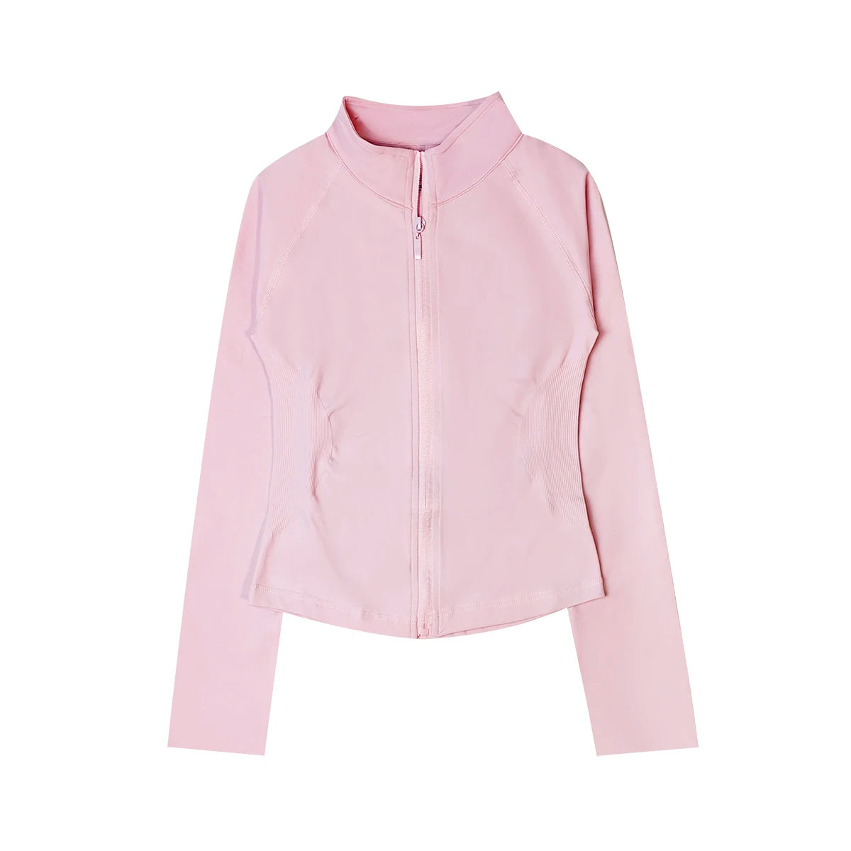 Women’s Zip-Up Sports Jacket — Seamless Long Sleeve Gym Activewear