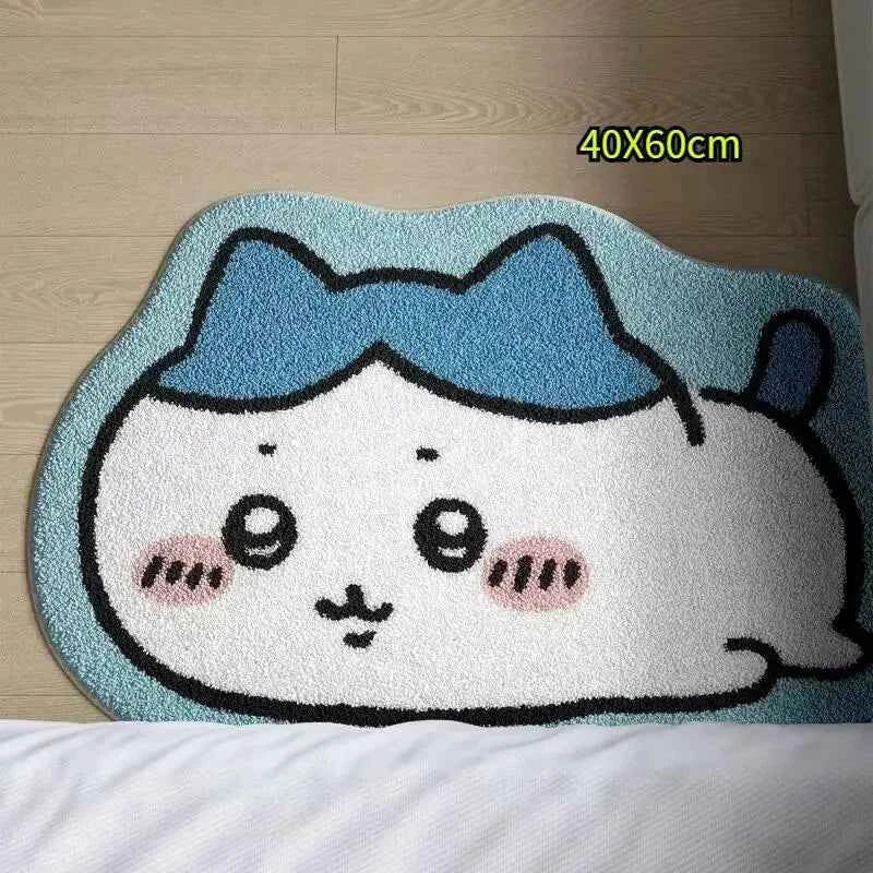 Hot Chiikawa Cartoon Rug Anime Hachiware Usagi Plush Floor Mat Bathroom Non-Slip Carpet Car Cushion Soft Living Room Decor Gifts