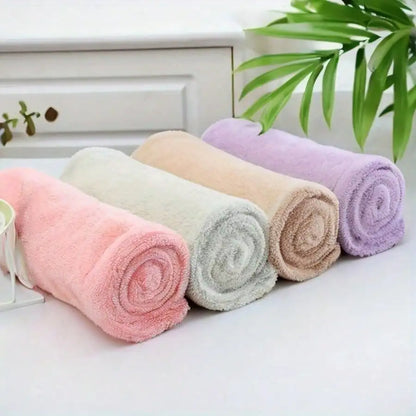 3pcs Women's Quick Dry Absorbent Super Soft Fiber Hair Turban, Coral Fleece Hair Towel