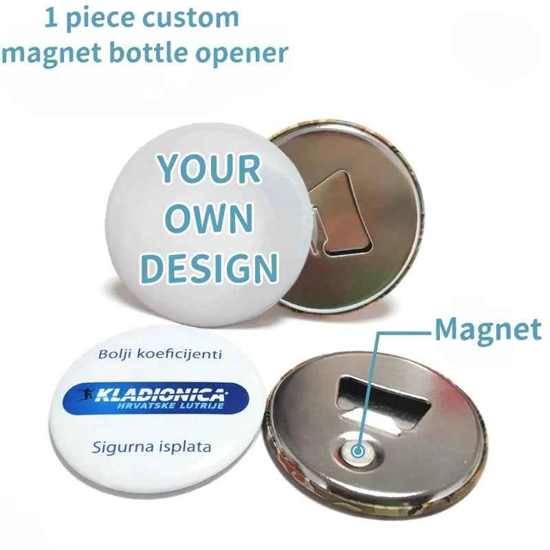 Customized Personalized Magnetic Tinplate Bottle Opener Text Picture Logo Printing Travel Portable Gift For Friends Wholesale