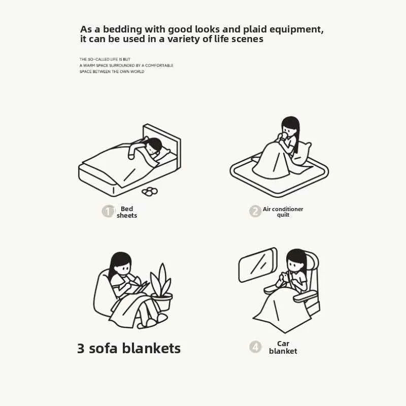 Autumn And Winter Thickened Blanket Suitable For Bedroom Living Room Office Leisure Blanket warm and soft multi-size