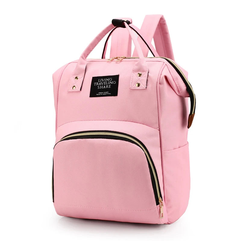 Large Capacity Canvas Diaper Bag, Thermal Insulation