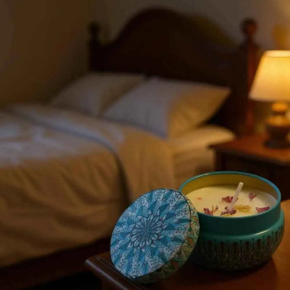 Vintage Can Candles Soy Wax Flower Fragrance Scented Candle Vintage Flower Rose Lavender Candle Jars For Wedding Birthday Gift