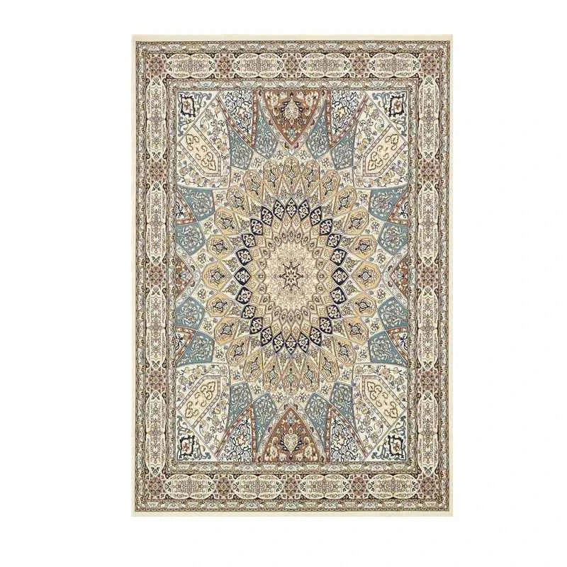 VIKAMA Washable Foldable Imitation Cashmere Carpet Entry Door Mat Persian Retro Style Living Room Bedroom Bed Soft Mat
