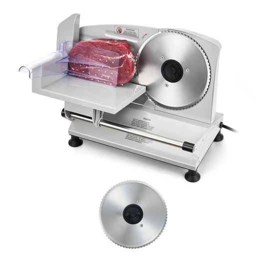SucceBuy 6.7-10 inch Meat Slicer Electric Deli Slicer Machine with two SUS420 Blades Home Food-Slicer for Meat, Ham, Baguett