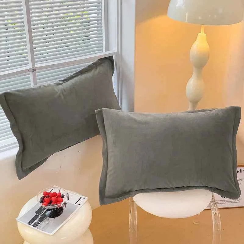 1/2pcs Soft Flannel Pillowcase Winter Warm Pillow Cushion Cover Adult Kids Comfortable Sleeping Home Sofa Throw Pillow Cover