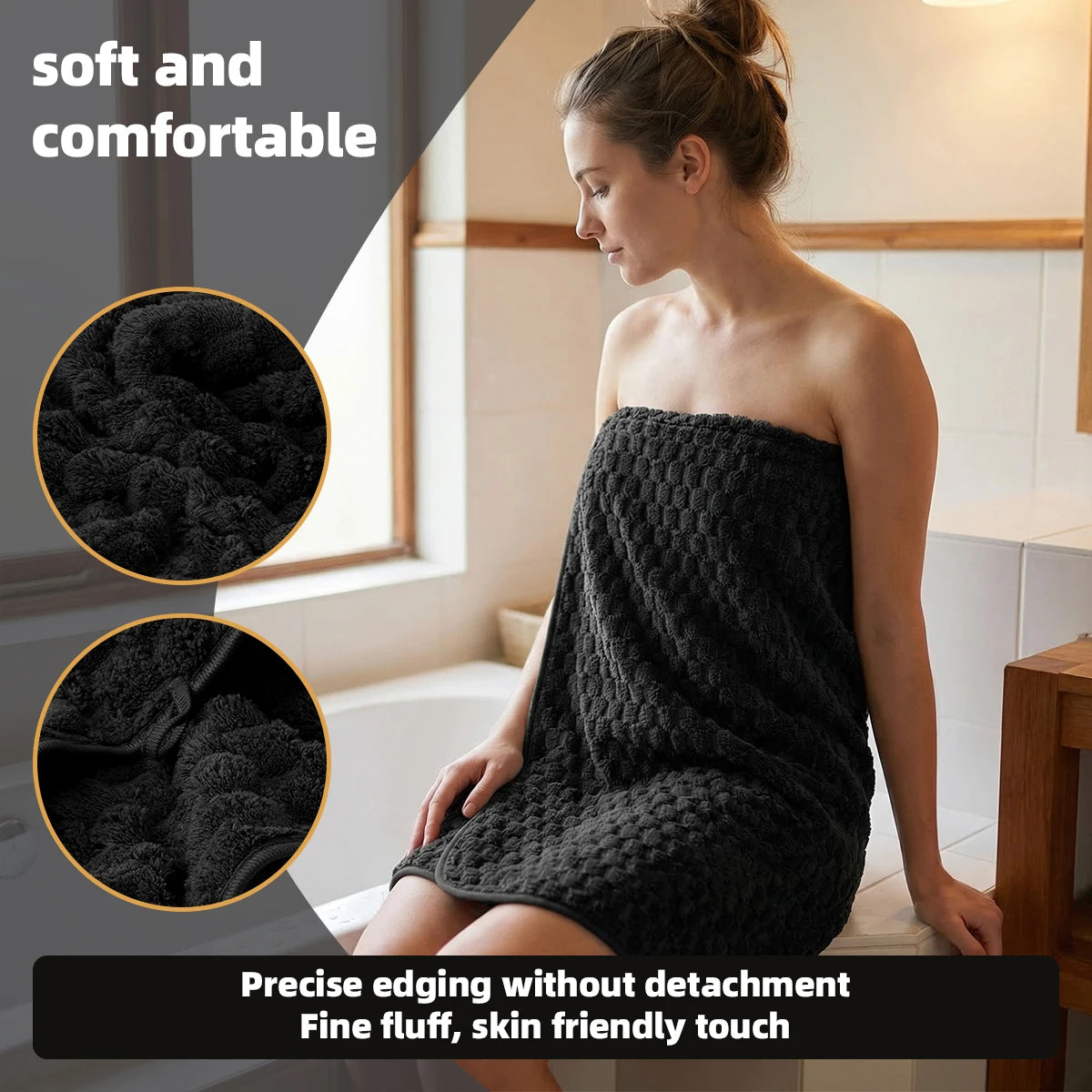 6-Piece Bath Towel Set, 2 Bath Towels + 2 Hand Towels + 2 Square Towels