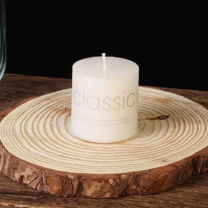 Classic European Ivory White Large Cylindrical Candle Smokeless and Tasteless Romantic Wedding Hotel Decorative Pole Wax