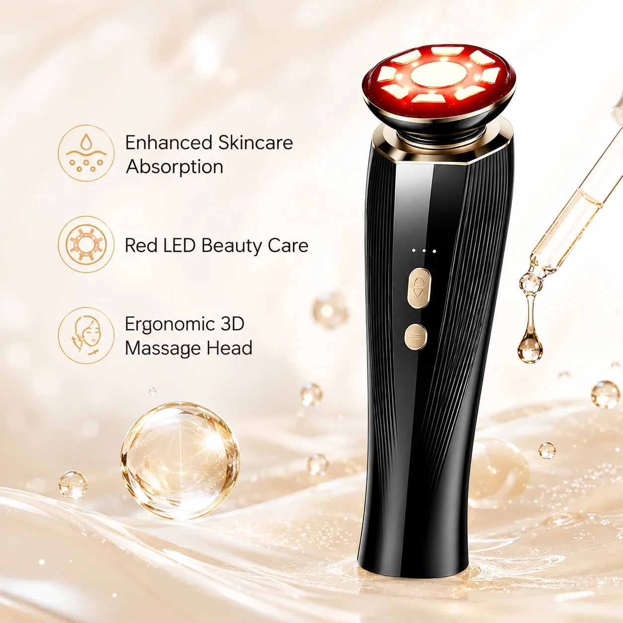 3-in-1 Red Light Facial Massager for Face & Neck