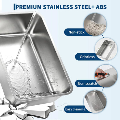 XL Metal Litter Box with Lid, Dog-Proof, High-Sided