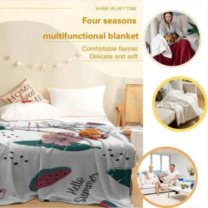 Halloween Skeleton Dancing Decorative Throw Blanket Soft Cozy Flannel Large Festive Blanket for Sofa Bed Couch Travel Camping Living Room Warm Bedspread Night Party Gift