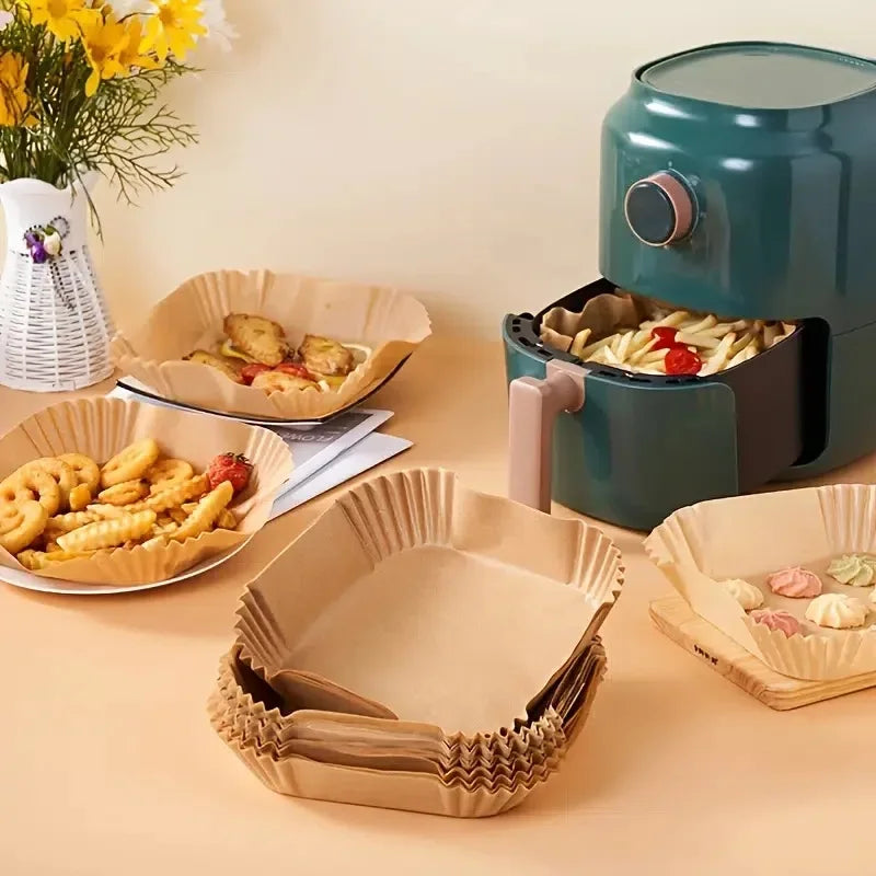Disposable Air Fryer Liners, Square & Round Non-Stick Baking Paper