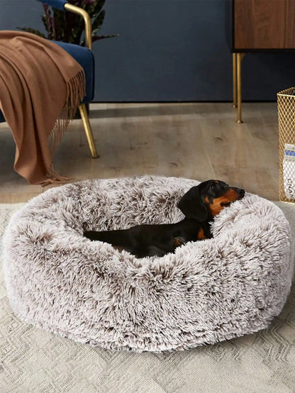 Plush Round Pet Bed, Warm All-Season Comfort