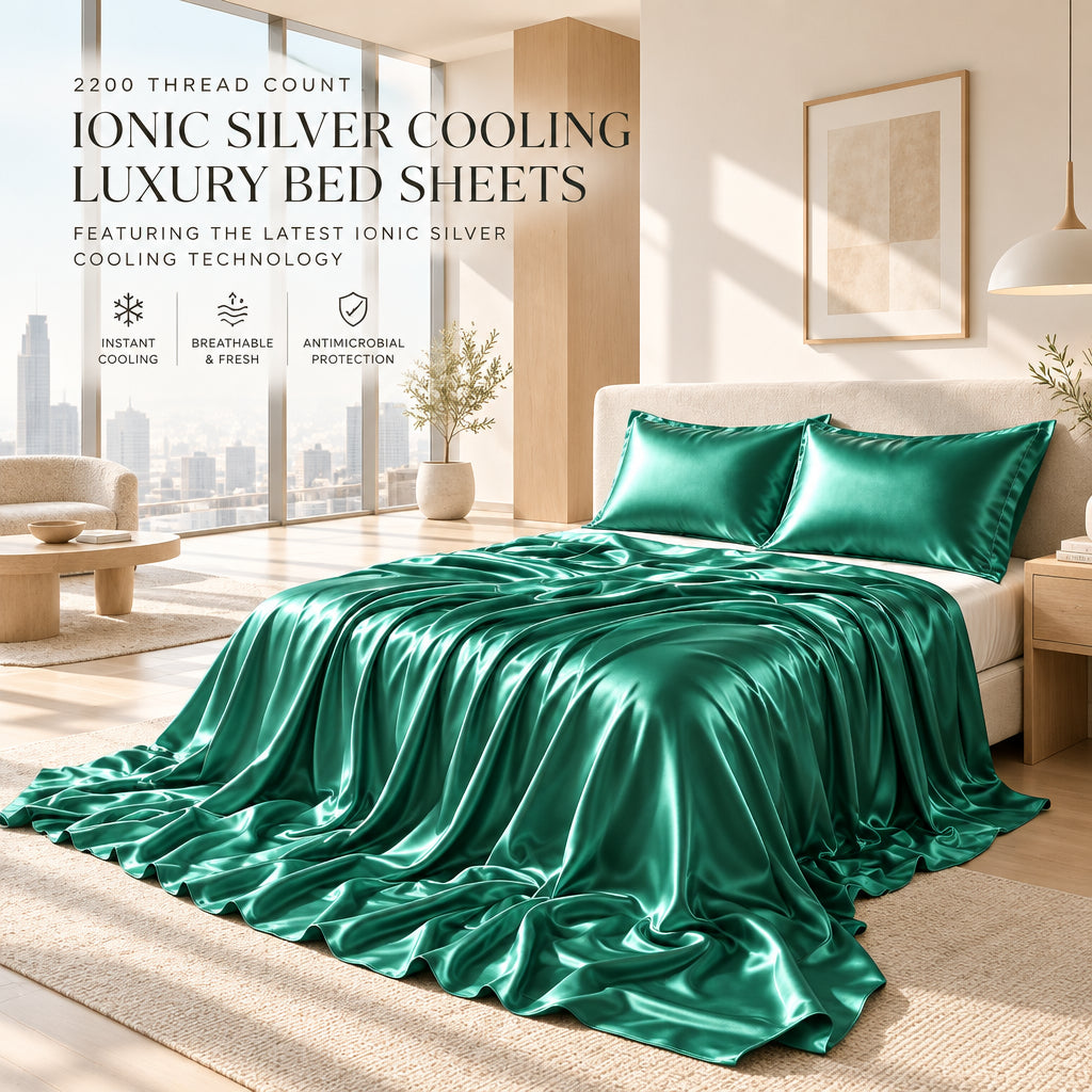 Bamboo Fiber Sheet Set with Fitted Sheet, Flat Sheet & Pillowcases