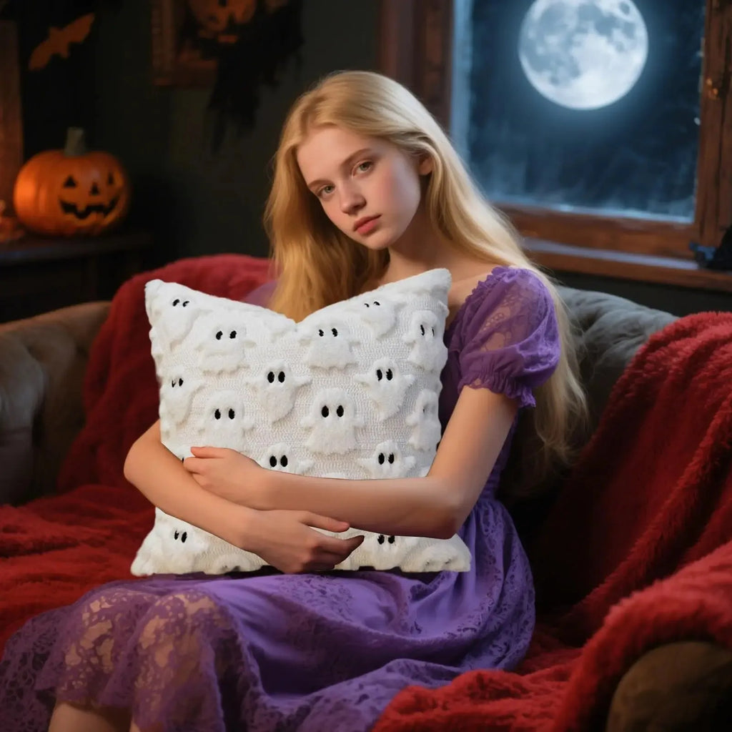 3D Halloween Imp Embroidered Pillowcase