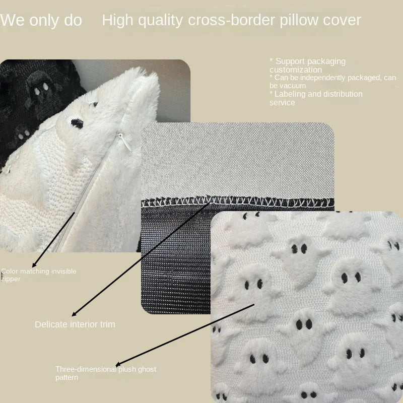 3D Halloween Imp Embroidered Pillowcase