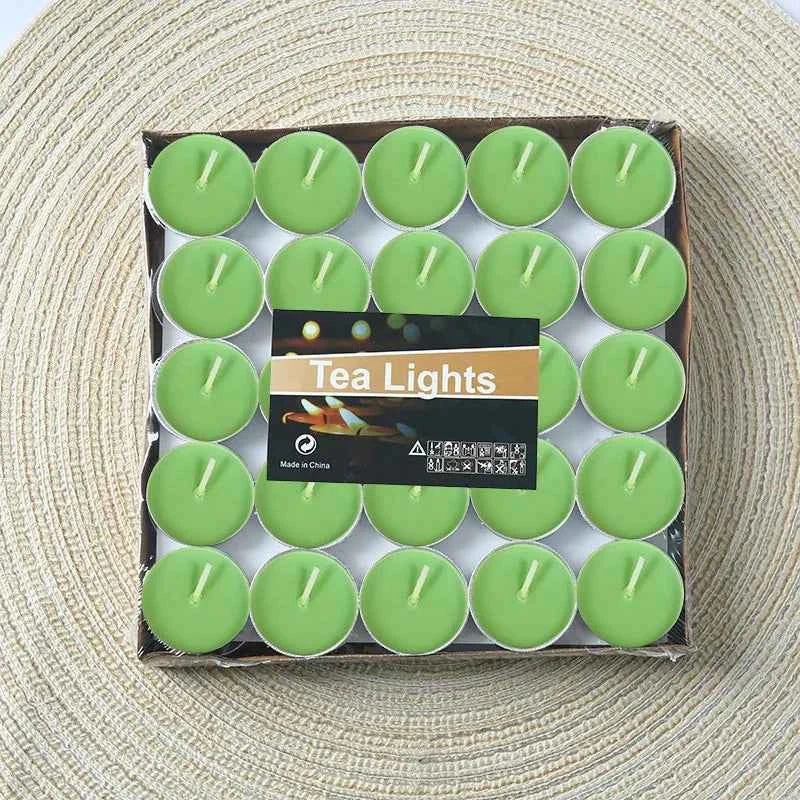 50 pieces of Round paraffin wax candle romantic layout smokeless wedding lover proposal confession smokeless tea wax