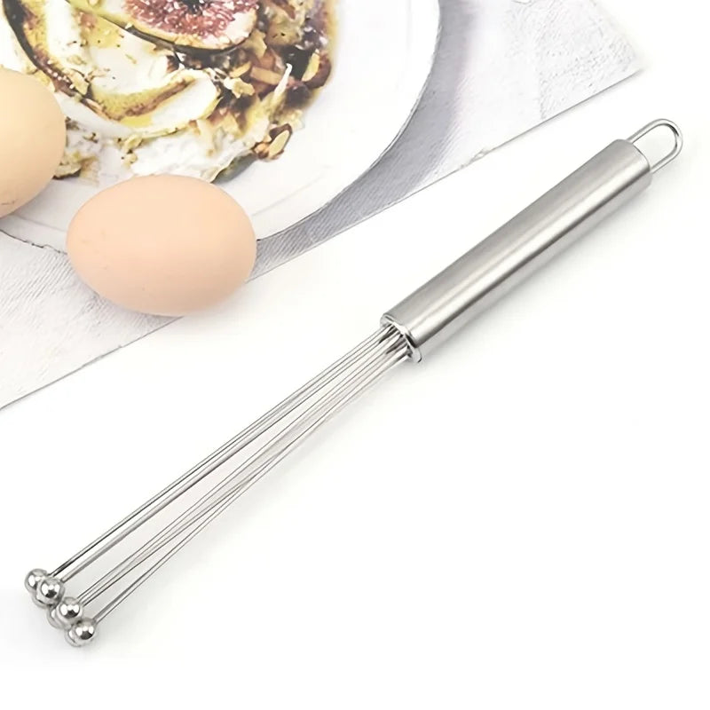 1PC Stainless Steel Ball Whisk Kitchen Whisk Wire Egg Whisk for Cooking Blending Whisking Beating Stirring Egg Baking Tool
