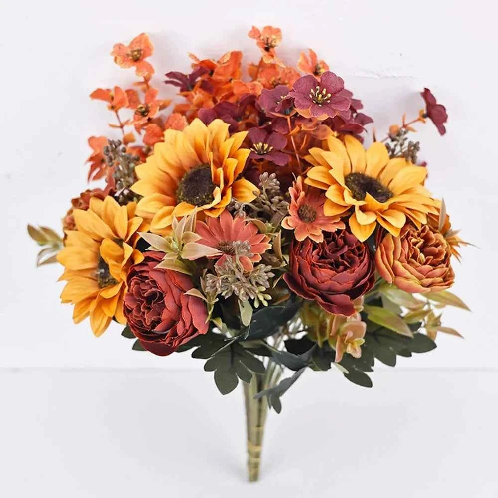 Simulated Flowers Autumn Sunflowers Sunflowers Wedding Home Fake Flowers Simulated Bouquet