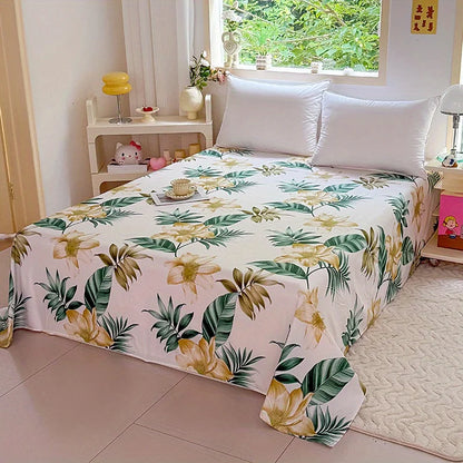 Floral Printed Flat Bed Sheet | Single, Queen, King