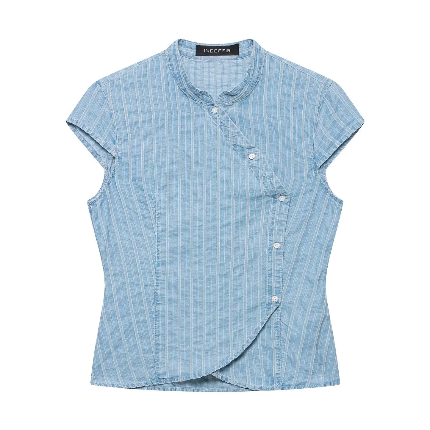 Women's Trendy Striped Short Sleeve Blouse – O-Neck Casual Commute Comfortable Summer Shirt