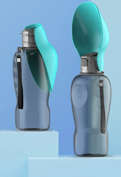 800ml Portable Dog Water Bottle with Fold-Out Bowl