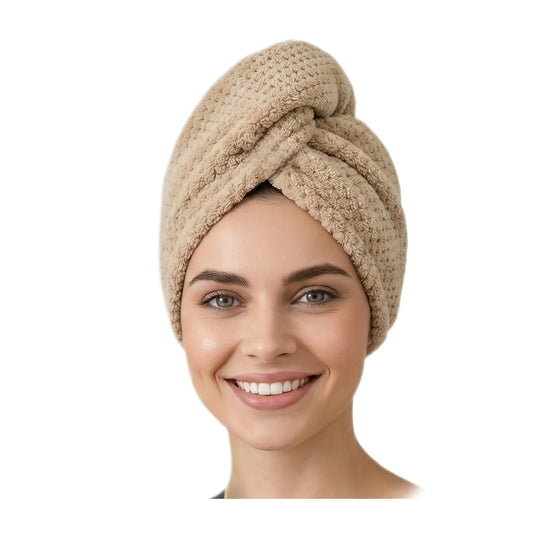 Bandeau Sèche-Cheveux Ours en Peluche – Serviette Cheveux Épaisse Super Absorbante