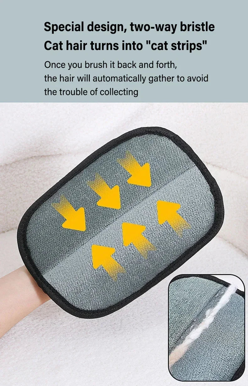 Static Pet Hair Removal Mitts for Furniture
