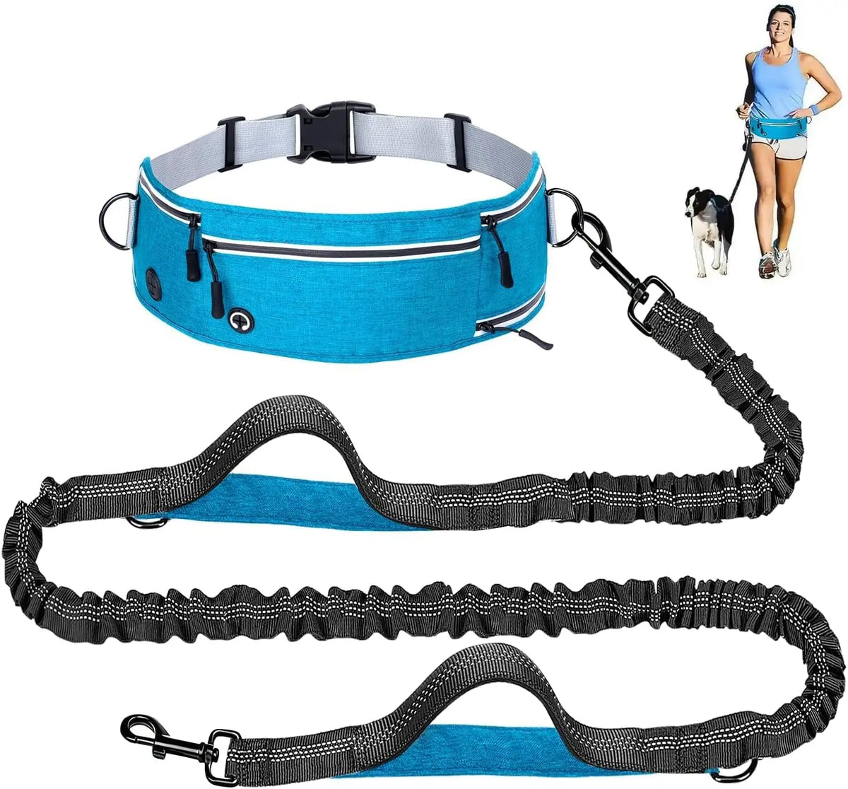 Hands-Free Running Dog Leash, Shock-Absorbing