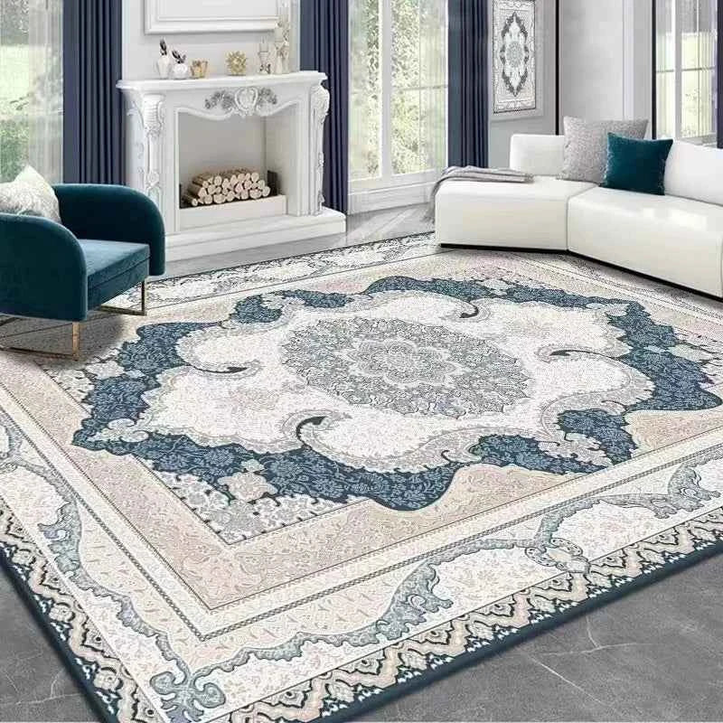 vikama French retro Persian carpet door non-slip mat living room sofa tea table crystal velvet large carpet bedroom bed rug