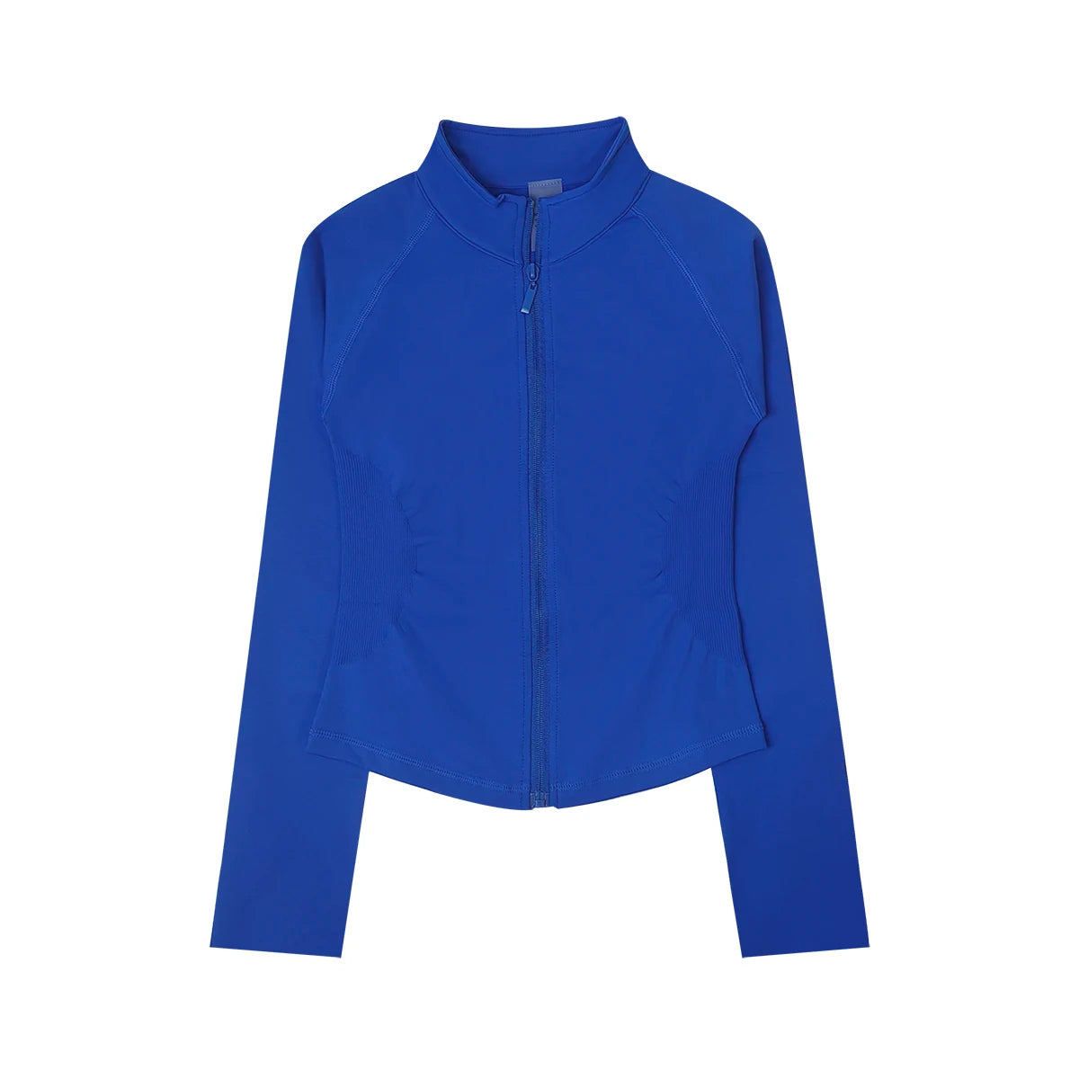 Women’s Zip-Up Sports Jacket — Seamless Long Sleeve Gym Activewear
